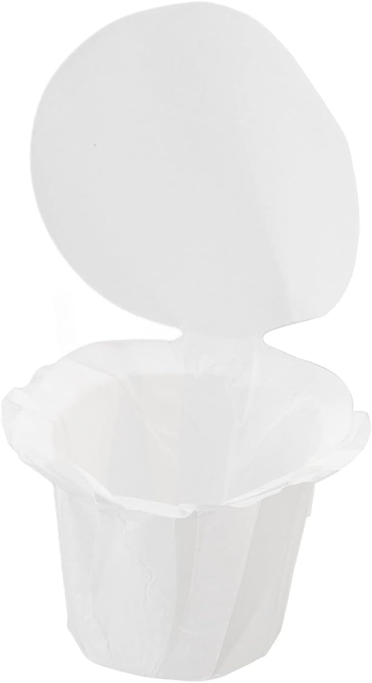 50 Count Disposable Coffee Paper Filters with Lids, Reusable Single Serve Pods Filters,Disposable K Cup Pod Coffee Filters Replacement for Cafes, Home
