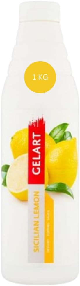 Dessert Topping Sicilian Lemon Sauce 1L - Strawberry/Lemon/Toffee/Choco/Salted Caramel - Syrups for Ice Cream, Pancakes, Waffles, Toast, Muffins, Salads, Cocktails and more (1L - Sicilian Lemon)