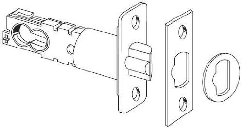 Schlage 16-211 2 3/8" or 2 3/4" Replacement Deadlatch with Triple Faceplate Opti, Satin Nickel