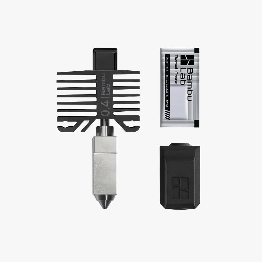 Genuine Bambu Lab Hotend with Nozzle for P1S P1P X1C X1 Carbon 3D Printer .4mm Hardened Steel