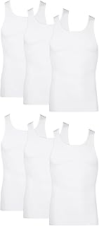 Hanes Men's Lightweight Cotton Moisture-Wicking Tank Undershirts (6 Pack)