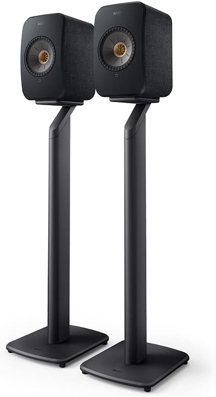 KEF S1 Floor Speaker Stands for LSX and LSX II Active Bookshelf Speakers (Pair), Grey