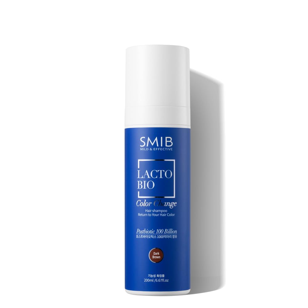 SMIB LactoBio Color Change Shampoo | Natural-Looking Gray Coverage | Hair Strengthening & Scalp Care | Probiotics & Plant Proteins | 6.76 fl oz - Black