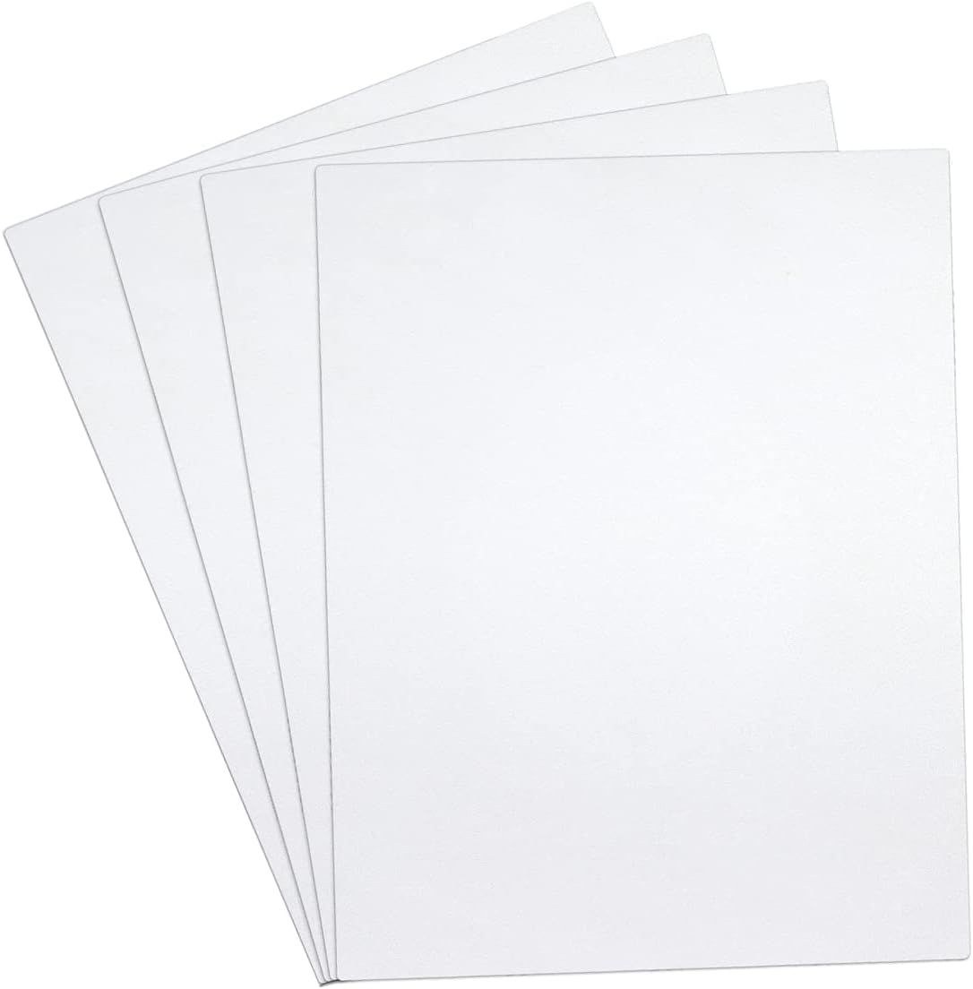 DRERIO 4pcs ABS Plastic Sheets, 1.5mm White, Flexible & Thermoformable, 40 x 30cm, For Craft, Home Decor & More