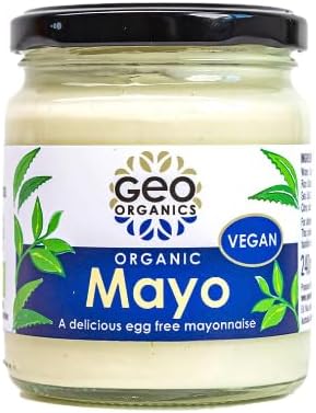 Geo Organics Vegan Mayonnaise 240ml (Pack of 1) | Egg-Free, Dairy-Free, Plant-Based Mayo | Palm Oil Free, Gluten-Free & Organic Mayonnaise | Suitable for Vegetarians and Vegans