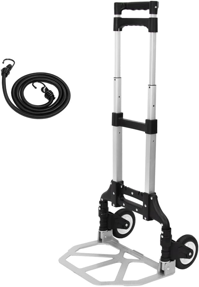 SQ Professional Heavy Duty Aluminium Sack Truck- Adjustable Hand Truck - Folding Trolley Cart - Foldable Truck - Multi Purpose Sack Barrow with Wheels - 70kg Load Capacity