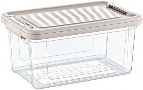 DTD QUALITY MATTERS 5L Storage Box with Lids, Heavy Duty Strong & BPA Free Stackable plastic Storage Boxes, Multipurpose Clear Storage Box, Storage Tubs For Home, Office, Kitchen Made in UK (Clear)