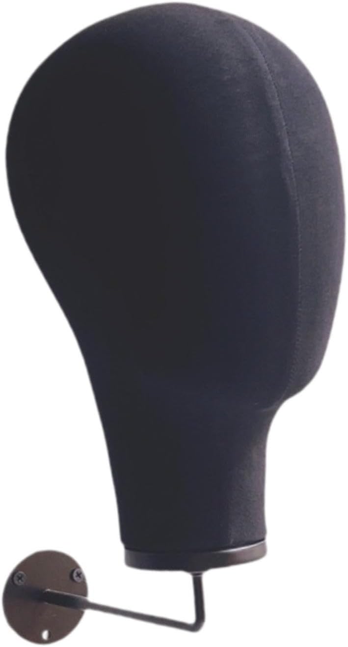Mannequin Head Model Wig Display Mannequin Head Innovative Multipurpose Wall Hat Rack Hat Display Head for Beginner , black