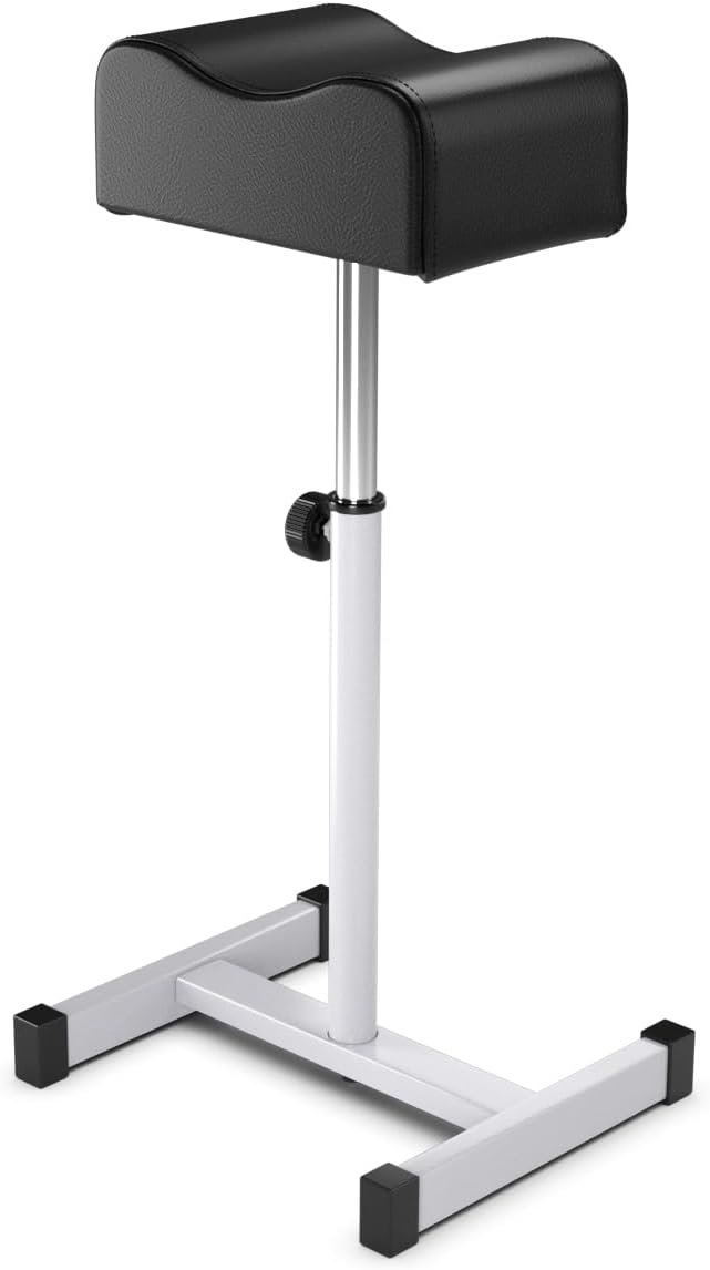 RELAX4LIFE Pedicure Nail Footrest, Adjustable Height Manicure Stool Chair, Technician Nail Equipment for Commercial Beauty Salon Spa Tattoo (Black)