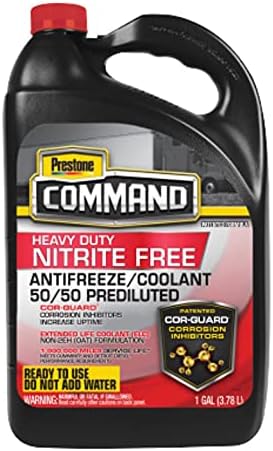 Prestone Cor-Guard Command Nitrite Free Extended Life Antifreeze and Coolant Prediluted, Red, 1 Gallon, Pack of 6