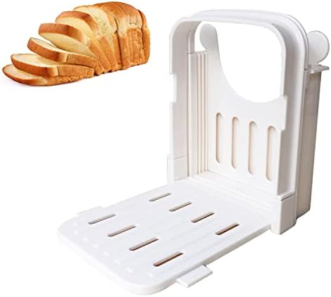 Bread Slicer, Multifunctional Sandwich/Toast Maker,Folding and Adjustable Manual Handhold Homemade Slicer for Cutting Bread with 4 Slice Thickness Quick and Safe