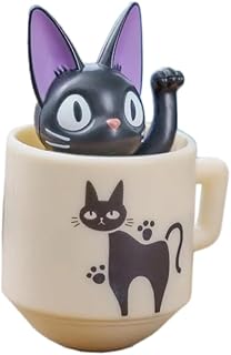 ensky - Kiki's Delivery Service - YR-MC05 Roly Poly Tilting Figure Jiji in Teacup, Studio Ghibli Official Merchandise