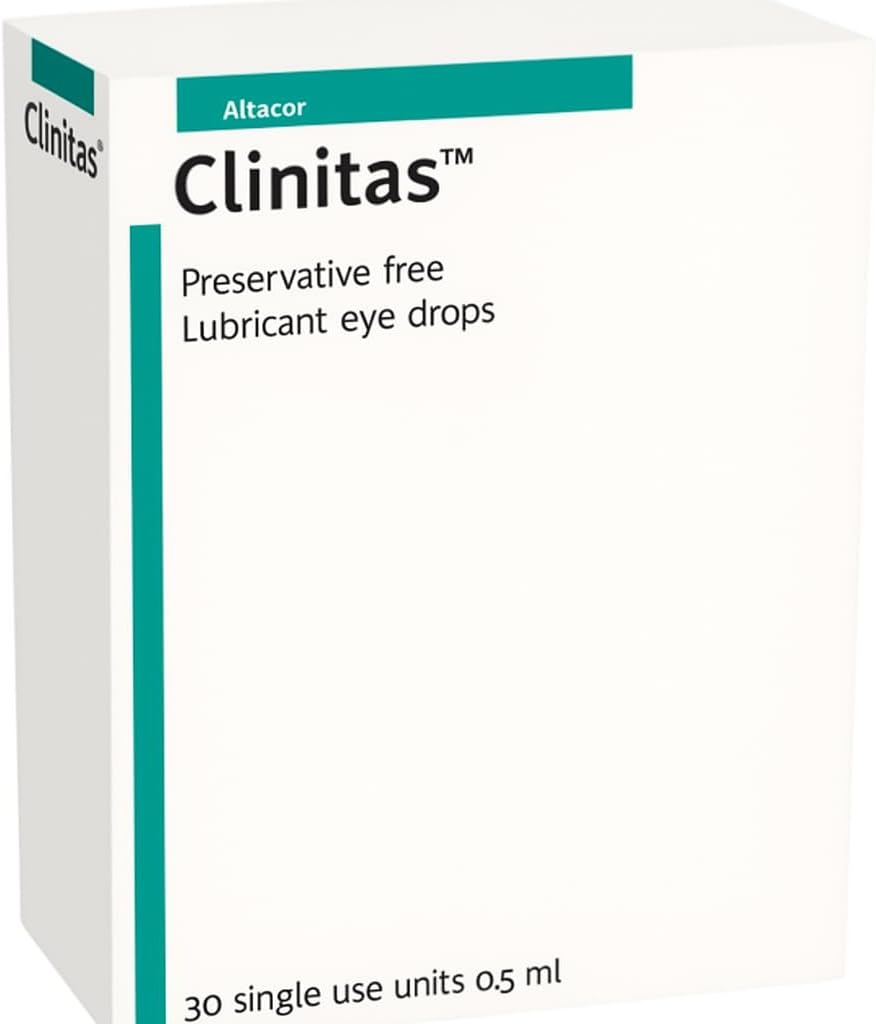 Clinitas Preservative Free Lubricant Eye Drops 30 x 0.5ml - Dry Eye Relief Drops, Contact Lens Friendly, Multi-Dose Dispenser, Soothes Burning, Grittiness & Foreign Body Sensation | SterlingSquare