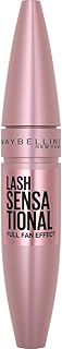 Maybelline Lash Sensational Washable Mascara, Lengthening and Volumizing for a Full Fan Effect, Blackest Black, 1 Count