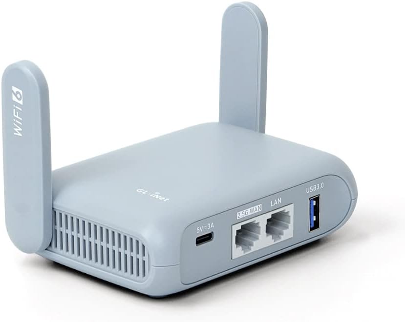 GL.iNet GL-MT3000 (Beryl AX) Small Portable Wifi 6 Router, Dual Band Gigabit Wireless Router for Home & Travel, Wifi Speed up to 3000 Mbps, VPN Cascading / IPV6/ WPA3, 2.5Gbps WAN Port, AdGuard Home