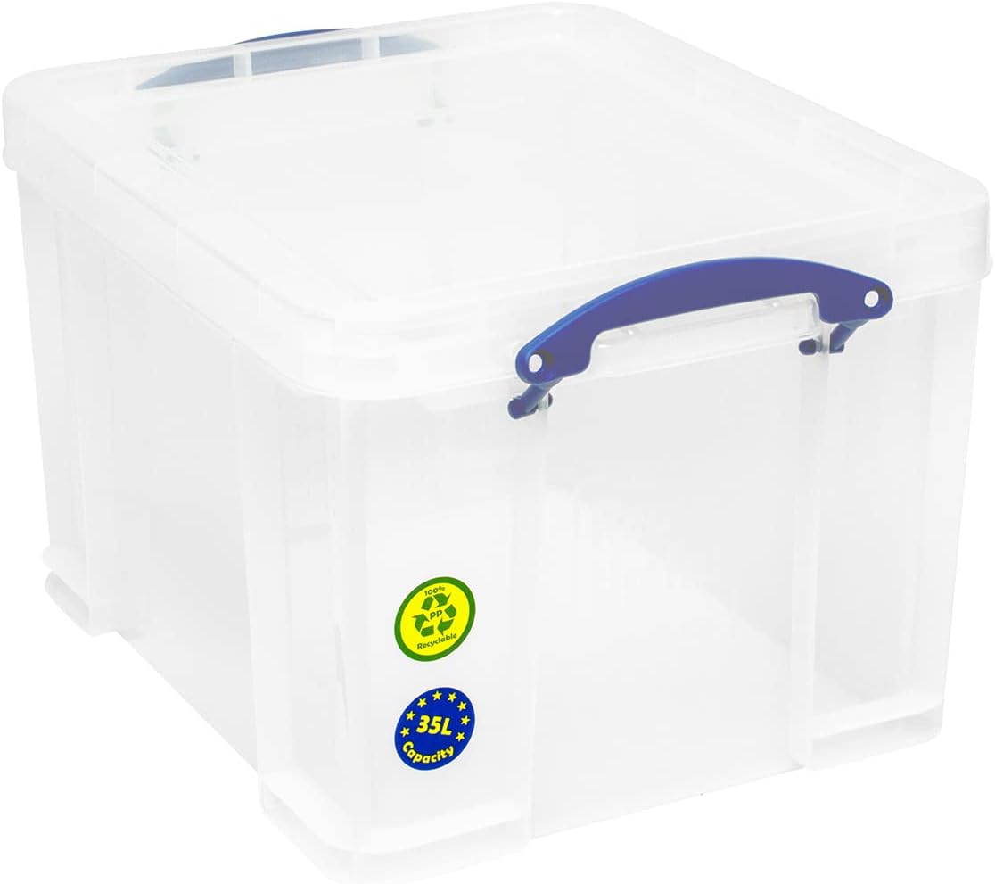 Really Useful Box Plastic Storage 35 Litre Clear
