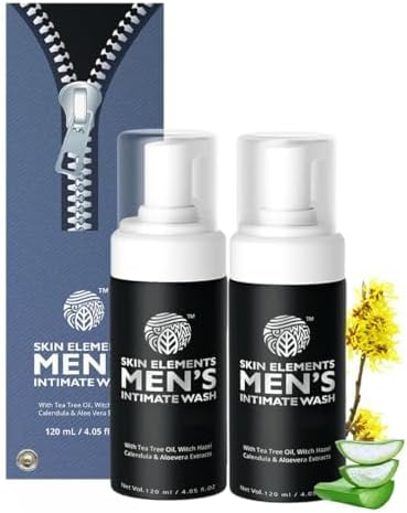 Skin Elements Intimate Wash for Men with Tea Tree Oil (Combo) | pH Balanced Foaming Hygiene Wash | Controls Bad Odor & sweat | Refreshes Intimate Area | 120 ml | Pack of 2