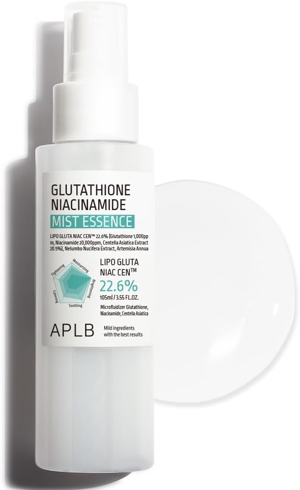 APLB Glutathione Niacinamide Mist Essence | LIPO GLUTA NIAC CEN™ 22.6% 3.55 FL.OZ/Korean Skincare, Replenishing moisture, Revitalize for gentle and improve skin texture through Niacinamide