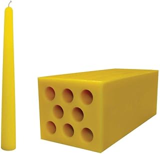 Mann Lake 10" Taper Candle Mold, 8-Cavity Flexible Rubber, Durable & Reusable for DIY Candle Crafting, Easy Release for Beginners and Experts, Slim, Elegant Candles for Weddings & Holidays
