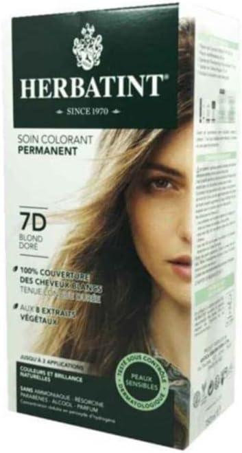 Herbatint Permanent Dye Care Of 8 Plant Extracts 150ml - 7D Golden Blond