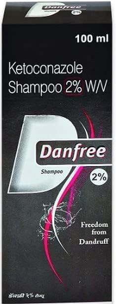 Danfree 2% Ketoconazole Anti-Dandruff Shampoo 100ml, helps with reducing itching inflammation and flakes