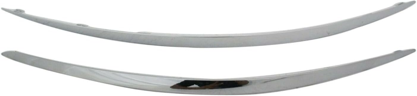 Chrome Bumper Trim Set 2pcs Front for Mercedes E350/E550/E63 2007-2009 | Polished Stainless Steel & OEM Contour