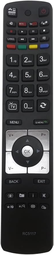 New Replacement Hitachi TV Remote Control RC5117 for All Hitachi Telefunken TV RC5118 42HYT42U 50HYT62U H 50HYT62UH - No Setup Needed