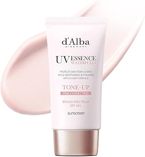 d'alba Piedmont Waterfull Tone-Up Sunscreen Serum BROAD SPECTRUM SPF 50 + Korean Sunscreen for Face, All Skin Tones, Sweat Proof Formula (1.69 fl.oz.)