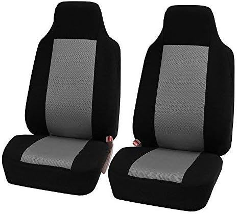 FH Group Automotive Car Seat Covers Gray Interior Front Seats Only Accessories High Back Combo Classic Cloth Car Seat Cover Front Set Universal Fit Cars Trucks and SUV Car Interior Accessories