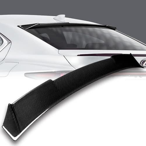 Black Real Carbon Fiber F-Style Rear Window Roof Spoiler Wing Compatible with 2021-2025 Lexus IS300 IS350 IS500, 2022 2023 2024