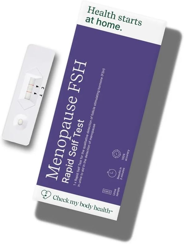Check My Body Health Menopause Home Test Kit | Detects FSH Levels | at-Home Urine Test | Accurate Results in 3 Minutes | Easy-to-Use