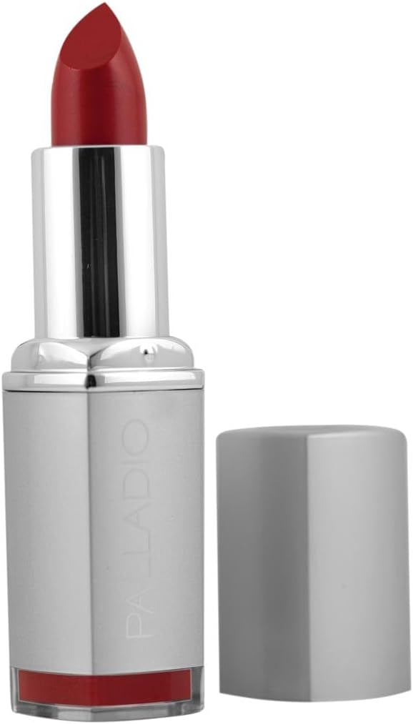 Palladio Herbal Lipstick, Rich Pigmented and Creamy, Infused with Aloe Vera, Chamomile & Ginseng, Prevents Lips from Drying, Combats Fine Lines, Long Lasting Lipstick, Pure Red