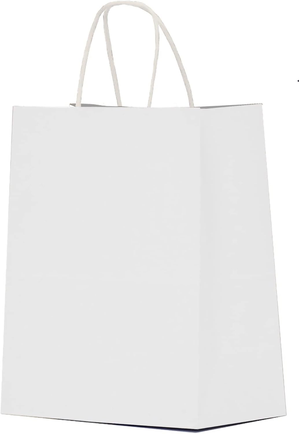 Qutuus White Paper Bags 10x5x13 100Pcs Shopping Bags, Kraft Paper Gift Bags Bulk, White Kraft Bags, Recyclable Paper Bags, Retail Bags, White Gift Bags with Handles Bulk