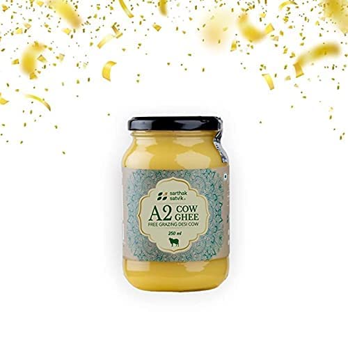 Sarthak Satvik Pure Desi Free Grazing Healthy A2 Cow's Ghee 250 ml