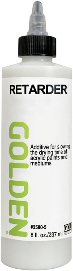 Retarder by GOLDEN, 8 fl oz. / 237 ml bottle, Professional Acrylic Fluid Mediums and Additives