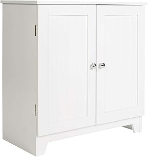 Redmon Contemporary Country Double Door Floor Cabinet, One Size, White