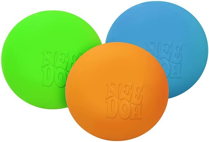 Schylling Teenie Nee Doh Pack of 3 Stress Balls - Micro NeeDoh ball Fidget Toy to De Stress & Relieve Anxiety, Non-Toxic Dough Material