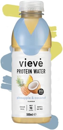 Vieve Protein Water 6x500ml - Pineapple & Coconut | 20g Protein, Sugar Free, Fat Free & Dairy Free | A Ready to Drink Alternative to Protein Powders & Shakes | 6 Pack