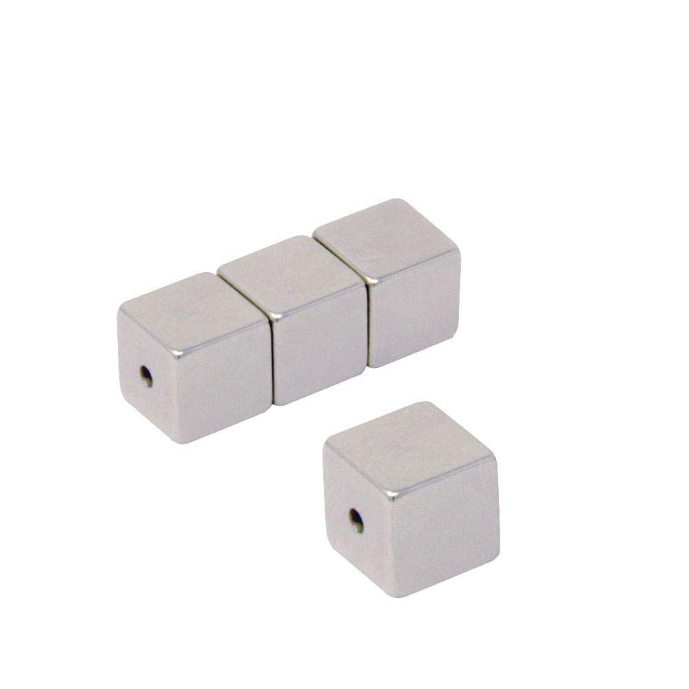 Neodymium Halbach Array Cube Magnet - 3/8 in. x 3/8 in. x 3/8 in. with 1/16 in. Hole (Pack of 4)