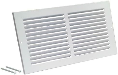 Rocky Mountain Goods 10 x 6 Inch Air Return Grille - Heavy Duty Steel with Premium Finish - Includes Screws - Louvered Design - Paintable Vent Cover - Matte White - Consistent Air Flow