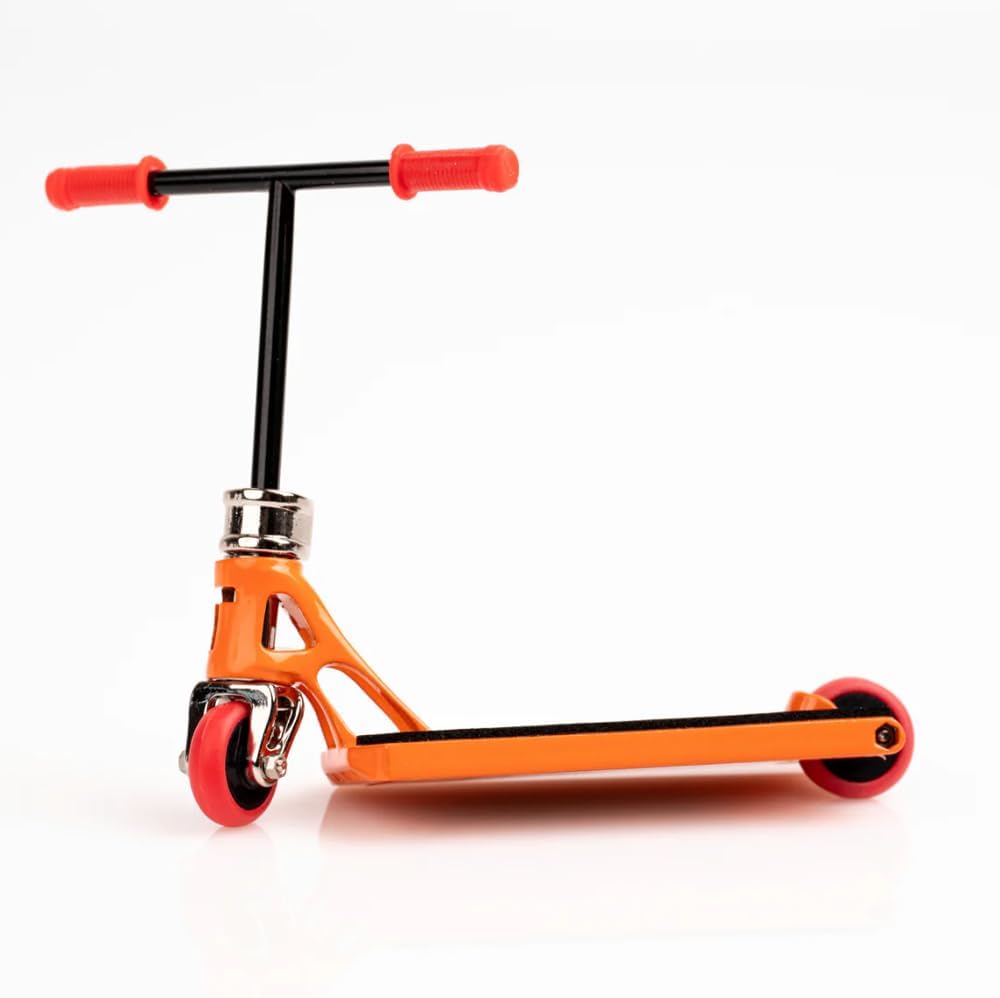 TAILWHIP PRO Finger Scooter with Ball Bearings – No Wobble Design, Smooth Ride, Customizable Deck Stickers, Durable Metal Trick Scooter for Kids & Adults, Orange