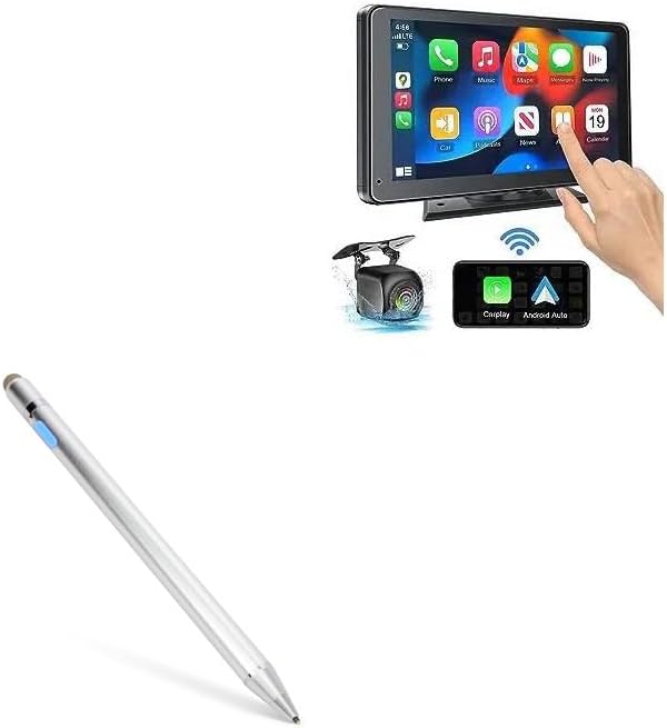 BoxWave Stylus Pen Compatible with Paslda Portable Car Stereo - AccuPoint Active Stylus, Electronic Stylus with Ultra Fine Tip - Metallic Silver