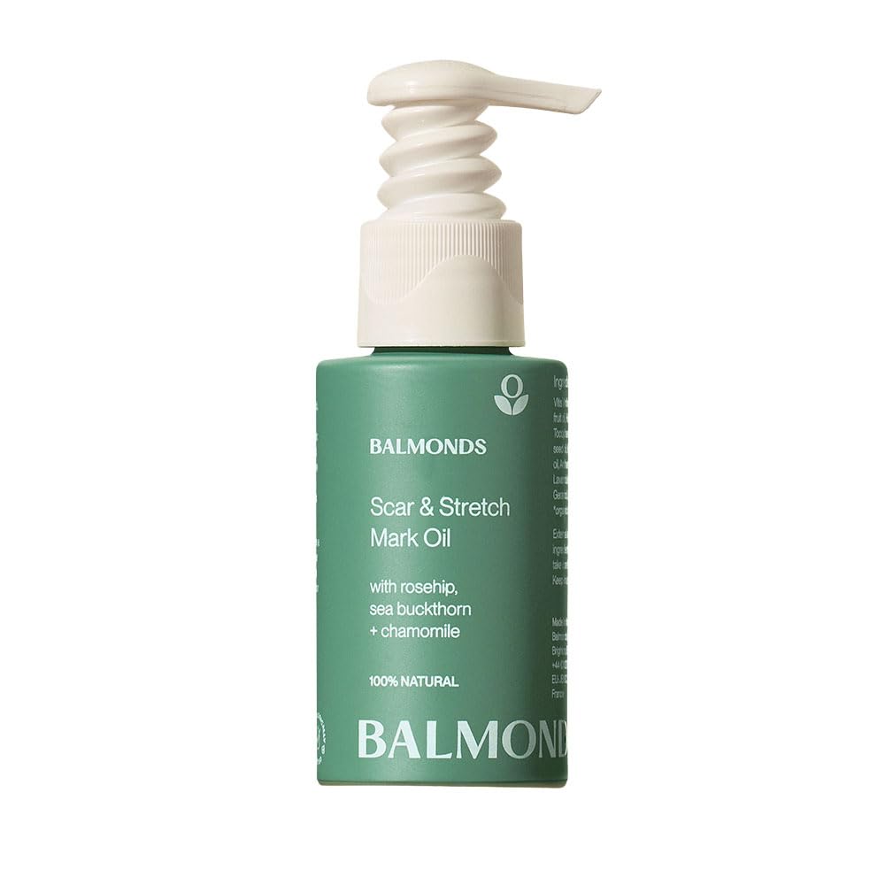 Balmonds Scar and Stretch Mark Oil 50ml - 100% Natural Blend of Rosehip, Borage and Sea Buckthorn Oils - Helps Improve The Appearance of Scars, Uneven Skin Tone, Acne Scars & Stretch Marks - (1.7 oz)