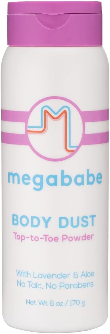 Megababe Sweat Absorbing Body Powder - Body Dust | with Lavender & Aloe | Talc-Free, All Natural | 6 oz