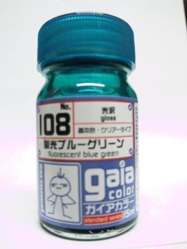 Gaia Color Lacquer 108 Fluorescent Blue Green Gundam Paint 15ml
