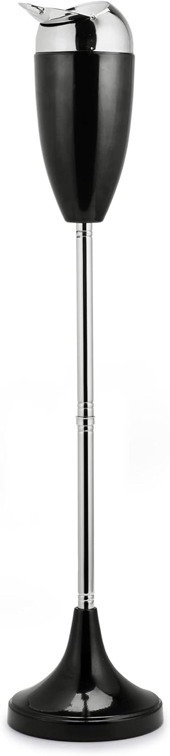 CO-Z Adjustable Ashtray, Smokeless Odorless Indoor Outdoor Floor Standing Ash Tray with Lid for Home Patio Cigarettes Ash Butt Disposal, Windproof Balcony Ashtray in 20", 27.5", 35" Heights, Black