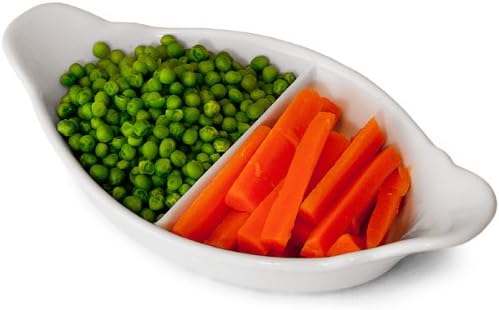 Genware Royal 2 Division Vegetable Dish 28cm | Porcelain Dishes, White Dishes, Veg Dishes, Side Dishes - Oven to Tableware