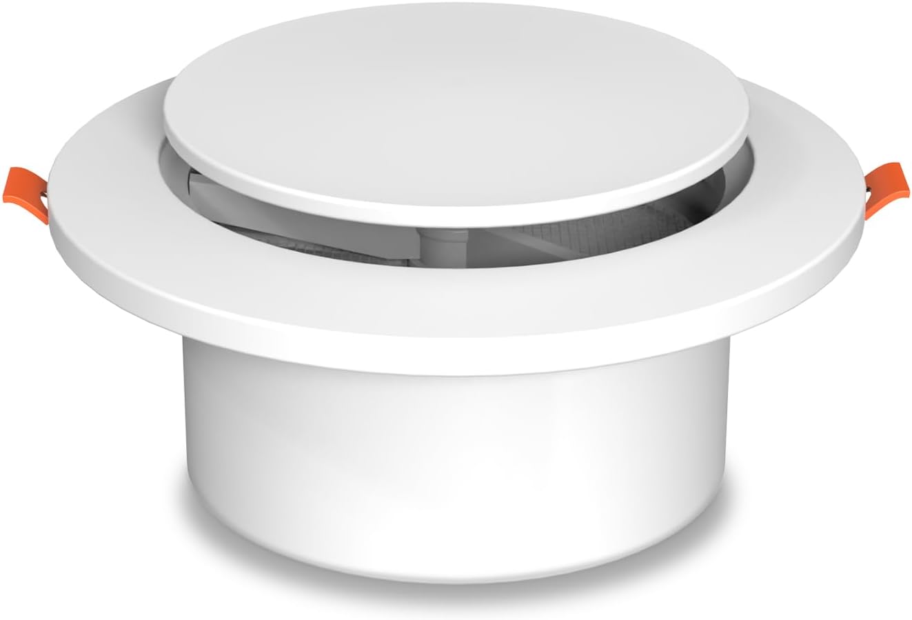 Aygrochy 4 inch Adjustable Air Vent cover, 100mm internal Air Vent cover for wall Closeable Round extractor fan vent cover for Caravans, Cooling and Ventilation Systems.