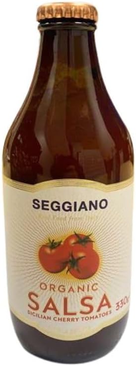 Seggiano Organic Sicilian Cherry Tomato Salsa 330g - Great for Gazpacho, or a Ready Base for Pasta Sauces - Vegan, Vegetarian, Organic, & GMO Free.