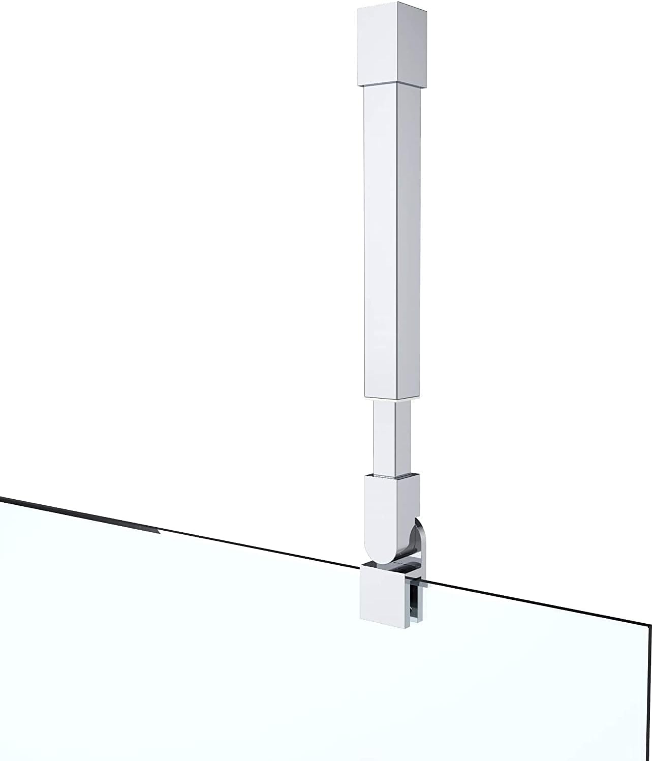Support Bar Stabilizer for Walls and Ceiling, Round, Stainless Steel, Adjustable for Shower Enclosure, Fits Glass Thicknesses 6-10 mm (300-450mm)